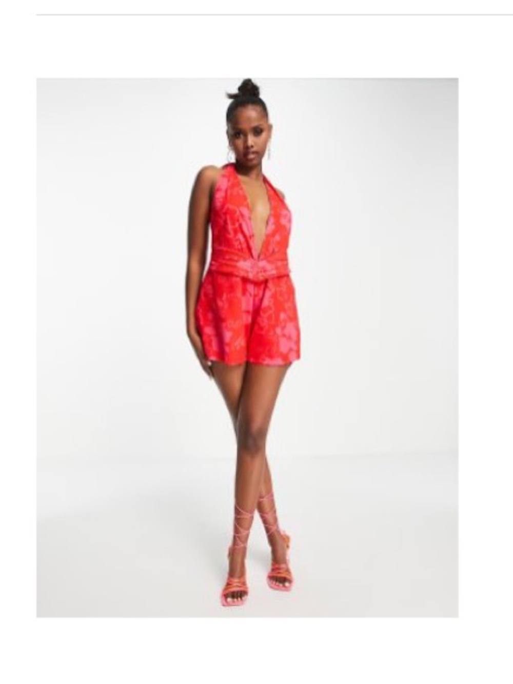 Vibrant Halter Romper Floral Print